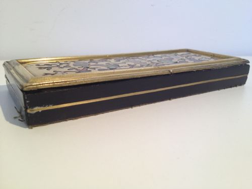 REGENCY BOULLE GREEN AND RED TORTOISESHELL PAPERWEIGHT View V