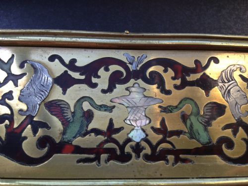 REGENCY BOULLE GREEN AND RED TORTOISESHELL PAPERWEIGHT View VI