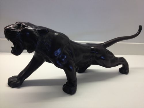 Massive Japanese Meiji Period Bronze Tiger Signed