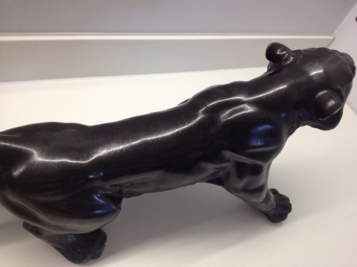 MASSIVE JAPANESE MEIJI PERIOD BRONZE TIGER SIGNED View X