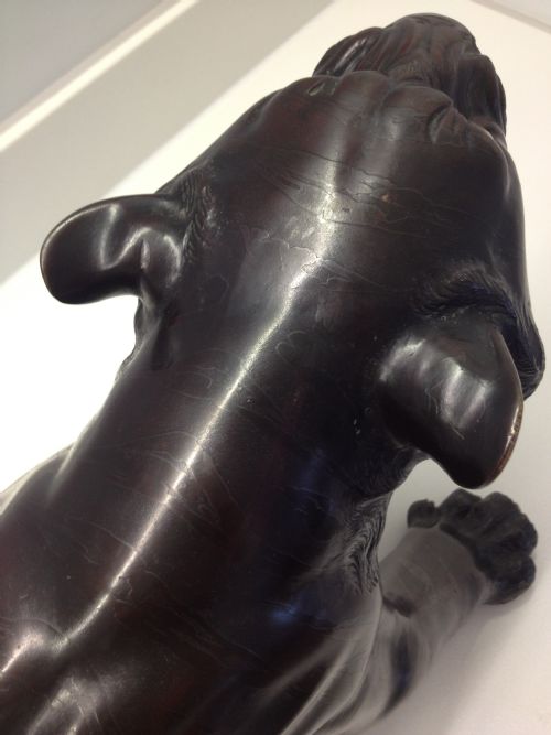 MASSIVE JAPANESE MEIJI PERIOD BRONZE TIGER SIGNED View XI