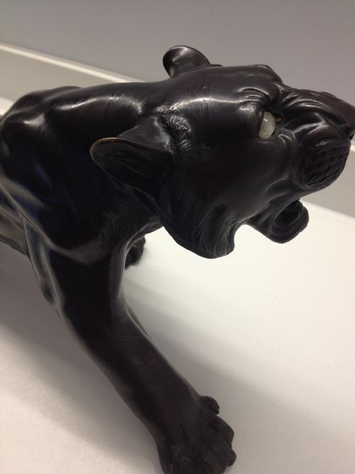 MASSIVE JAPANESE MEIJI PERIOD BRONZE TIGER SIGNED View XIV