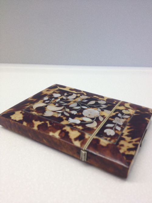 SUPERB CONDITION TORTOISESHELL SILVER AND M.O.P CARD CASE View VI