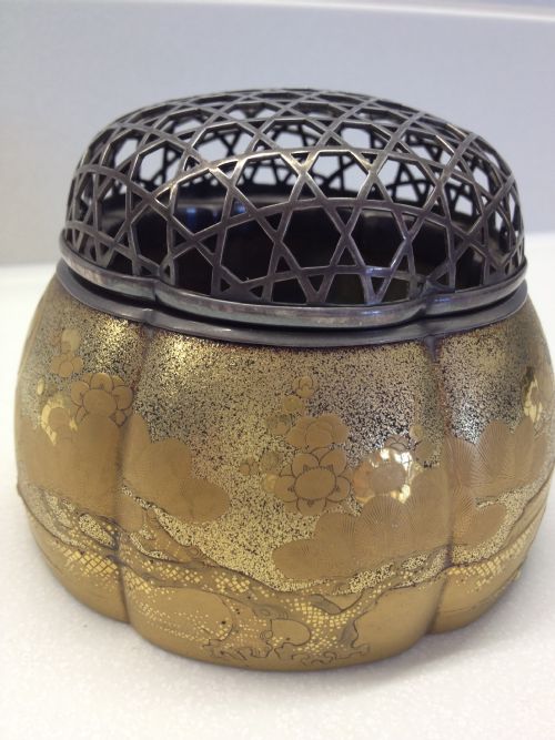 SUPERB QUALITY JAPANESE SILVER & LAQUER ROSE BOWL View III