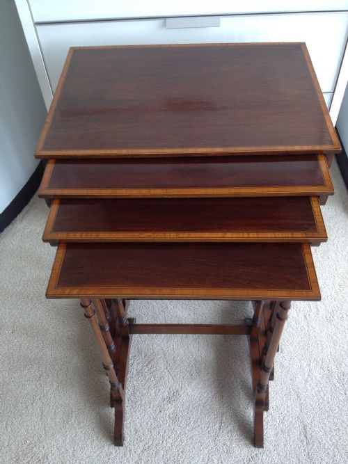 Fine Quality Edwardian Quartetto Nest of Tables/occasional Tables
