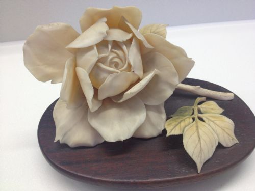 Superb Quality Chinese Stained Ivory Flower on Stand