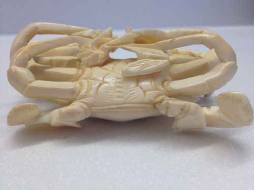 JAPANESE IVORY CRAB OKIMONO ON STAND MEIJI PERIOD View VIII