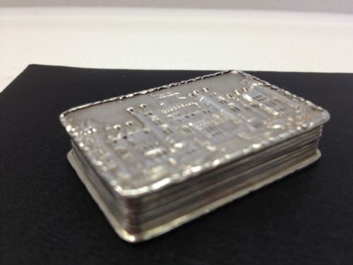 fig 1. GEORGIAN CASTLE TOP SILVER VINAIGRETTE NATHANIEL MILLS 1829