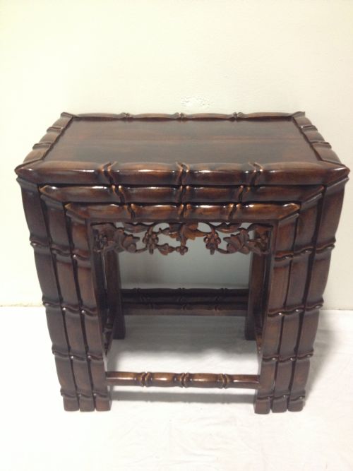 fig 1. NOW HALF PRICE !!! CHINESE HARDWOOD NEST OF TABLES