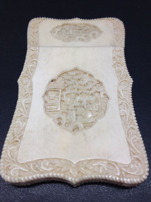 Chinese Cantonese Ivory Visiting Card Case