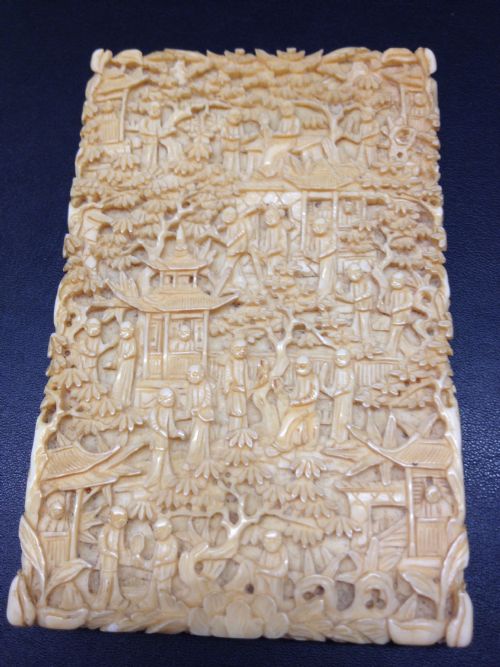 Fine Quality Chinese Cantonese Ivory Card Case