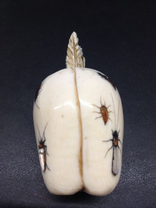 fig 1. SUPERB JAPANESE IVORY SHIBAYAMA INLAID FRUIT SIGNED MEIJI PERIOD 1868-1912