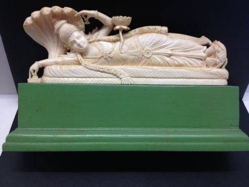 fig 1. FINE QUALITY INDIAN IVORY RECLINING GODDESS ON STAND