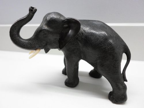 A Lovely Japanese Bronze Elephant Signed Meiji Period