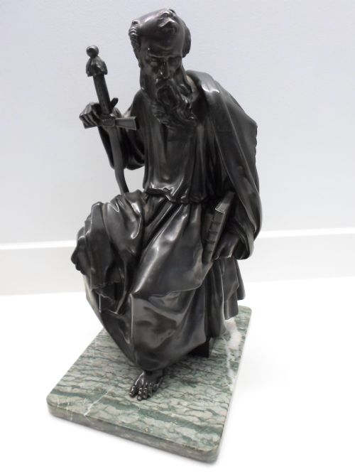 Very Heavy Victorian Bronze Figure on Marble Plinth