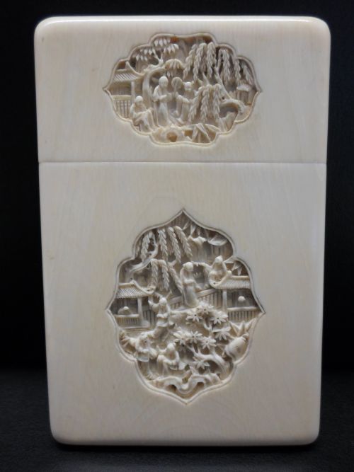 19th Century Chinese Cantonese Ivory Card Case