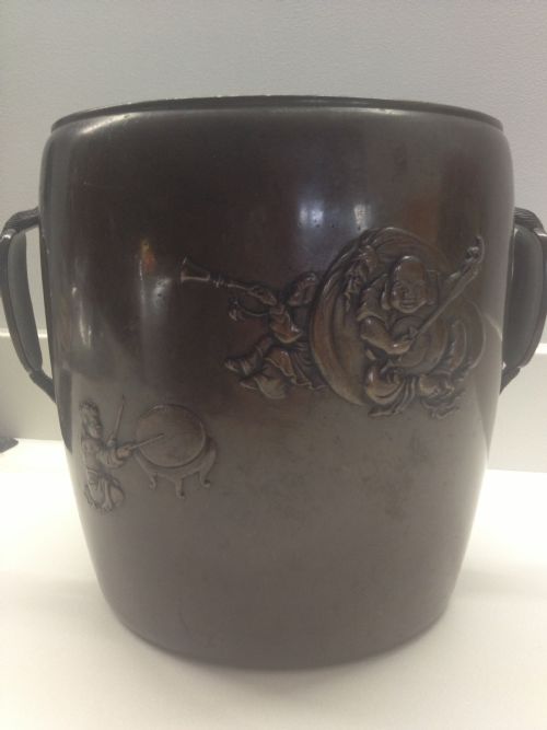Japanese Bronze Jardiniere Plant Pot Meiji Period Signed