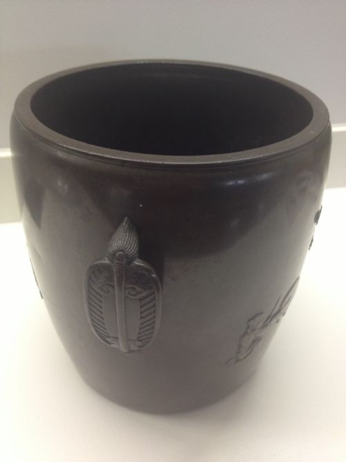 fig 1. JAPANESE BRONZE JARDINIERE PLANT POT MEIJI PERIOD SIGNED