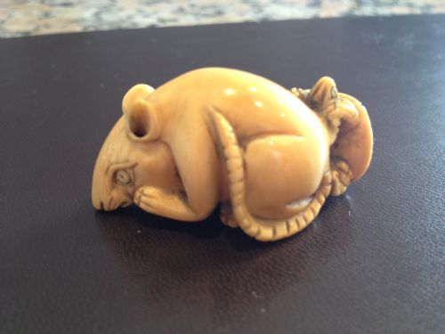 Fine Japanese Ivory Netsuke Terrapin on a Rat Meiji Period 1868-1912