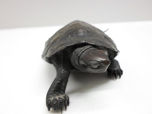 fig 1. FANTASTIC QUALITY JAPANESE BRONZE OKIMONO TERRAPIN SIGNED MEIJI PERIOD.