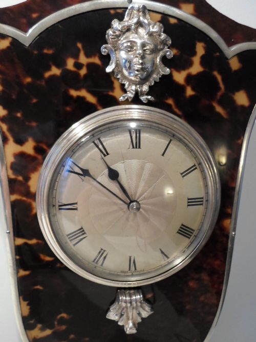 fig 1. FABULOUS LARGE EDWARDIAN TORTOISESHELL MANTLE CLOCK