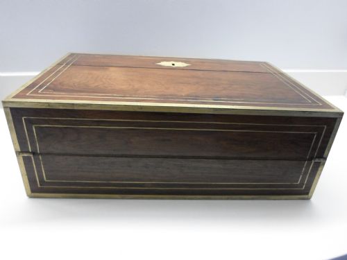 fig 1. LARGE GEORGIAN CAMPAIGN WRITING BOX WITH POP UP MECHANISM 