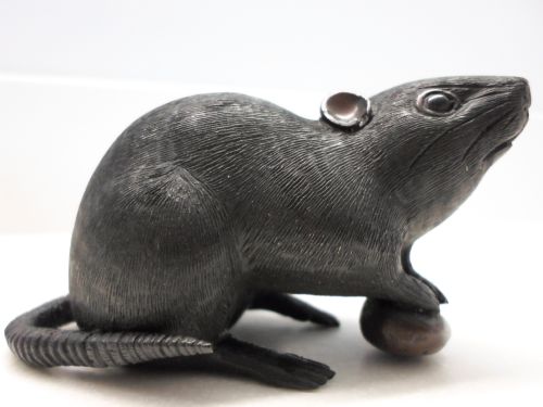 fig 1.  JAPANESE BRONZE OKIMONO OF A RAT SIGNED