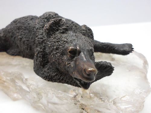 fig 2. RUSSIAN BRONZE BEAR ON ROCK CRYSTAL BASE NICOLAI LIBERICH