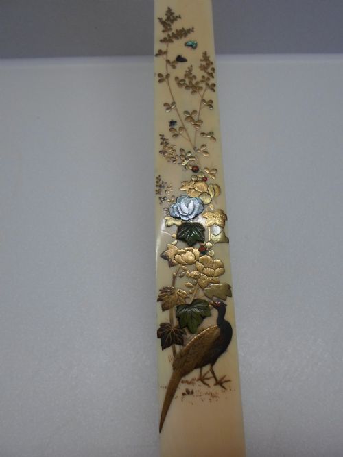 fig 1. IMPRESSIVE JAPANESE IVORY AND SHIBAYAMA PAGE TURNER 