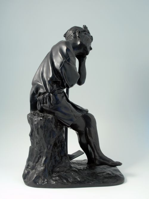 fig 1. LOVELY LARGE JAPANESE BRONZE OKIMONO FARMER