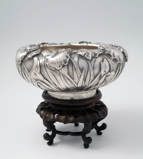 Wonderful Japanese Silver Bowl on Stand by Kuhn & Komor