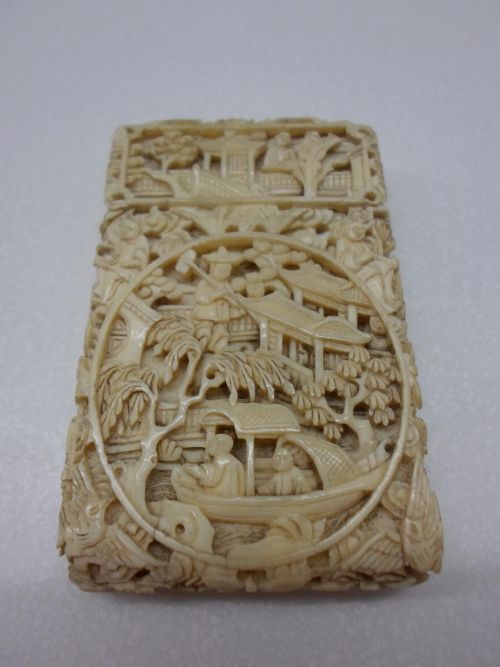 Superb Quality Chinese Cantonese Ivory Card Case
