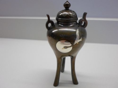 fig 1. JAPANESE BRONZE AND MIXED METAL KORO MEIJI PERIOD