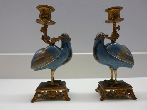 fig 1. CHARMING PAIR OF 18TH CENTURY CHINESE CLOISONNE CENSORS