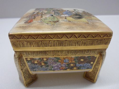 fig 1. JAPANESE SATSUMA KOGO (LIDDED BOX)SIGNED MEIJI PERIOD