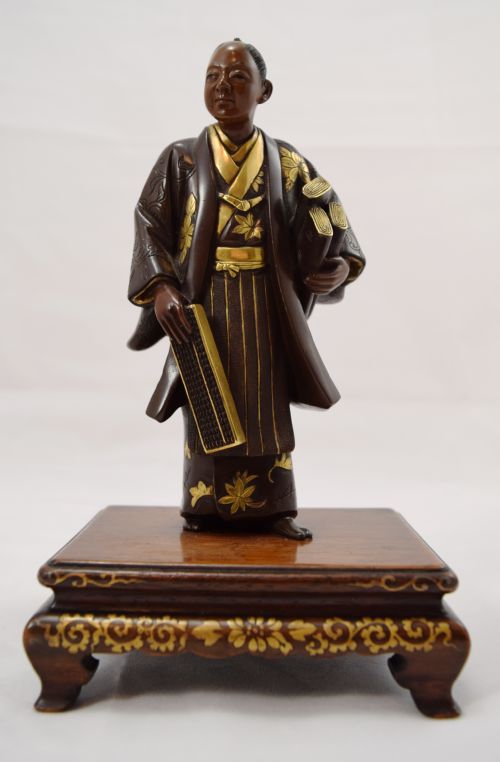 japanese parcel gilt bronze scholar signed miyao - CATEGORY: ANTIQUE MISCELLANEOUS - DATED 1890