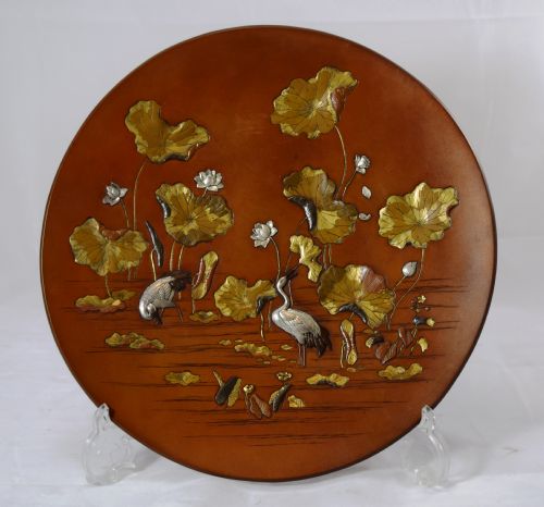 Fine Quality Japanese Onlaid Bronze Plaque Gold Nogawa Seal