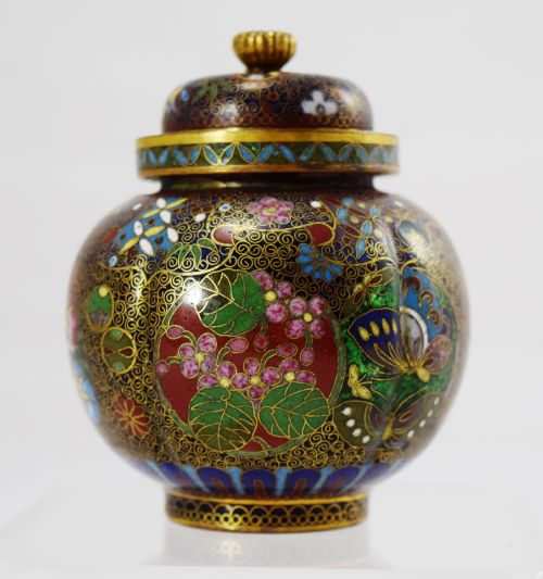 fig 1. NICE QUALITY JAPANESE CLOISONNE KORO SIGNED TAKAHARA
