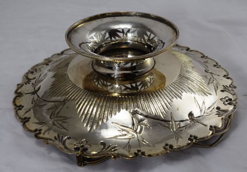 CHINESE SILVER CAKE OR FRUIT BASKET CIRCA 1900 - ADDITIONAL PHOTO 4