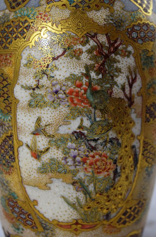 FINE QUALITY PAIR OF MEIZAN JAPANESE SATSUMA VASES - ADDITIONAL PHOTO 5