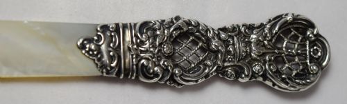 fig 1. LOVELY VICTORIAN SILVER AND MOTHER OF PEARL PAPER KNIFE