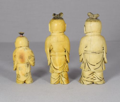 GROUP OF THREE UNUSUAL CHINESE IVORY SCENT OR SNUFF BOTTLES - ADDITIONAL PHOTO 1