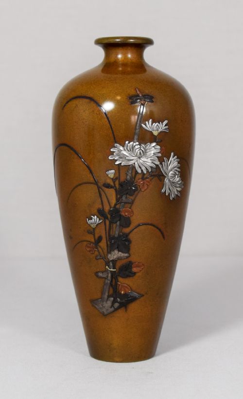superb quality japanese mixed metal vase by jomi eisuke ii - CATEGORY: ANTIQUE VASES - DATED 1880
