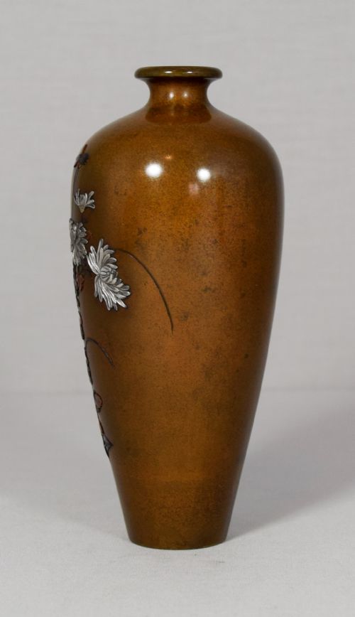 SUPERB QUALITY JAPANESE MIXED METAL VASE BY JOMI EISUKE II - ADDITIONAL PHOTO 1