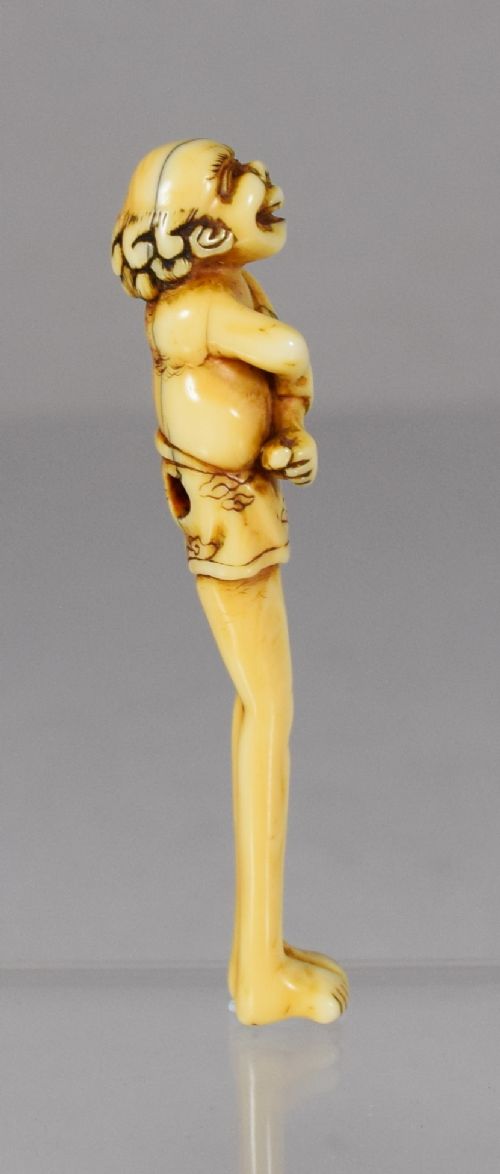 SMALL JAPANESE IVORY NETSUKE ASHINAGA - ADDITIONAL PHOTO 3