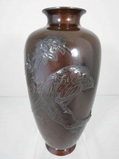 SUPERB HIGH QUALITY TOKYO SCHOOL JAPANESE BRONZE VASES - ADDITIONAL PHOTO 1