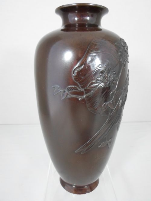 SUPERB HIGH QUALITY TOKYO SCHOOL JAPANESE BRONZE VASES - ADDITIONAL PHOTO 3