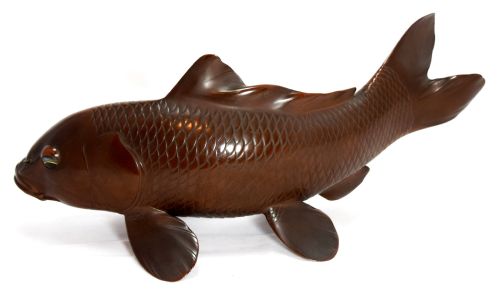 HUGE EXHIBITION QUALITY JAPANESE CARP OKIMONO ON STAND BY IZUMI SEIJO II - ADDITIONAL PHOTO 7