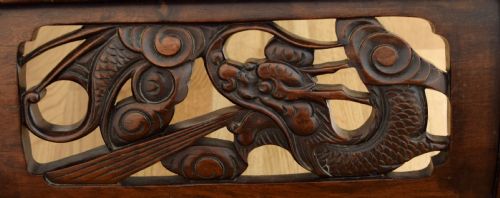 LARGE HEAVY QUALITY CHINESE DRAGON CARVED KANGCOFFEE TABLE - ADDITIONAL PHOTO 4