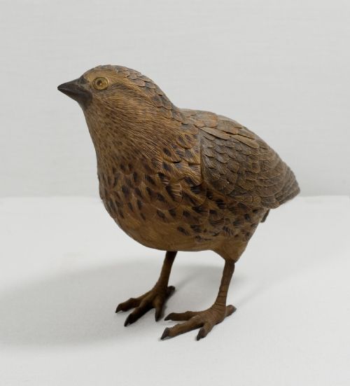 AN EXQUISITE PAIR OF JAPANESE BOXWOOD QUAIL MEIJI PERIOD - ADDITIONAL PHOTO 8